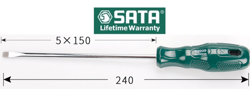  Tua vít dẹp 5x150mm SATA 62209 