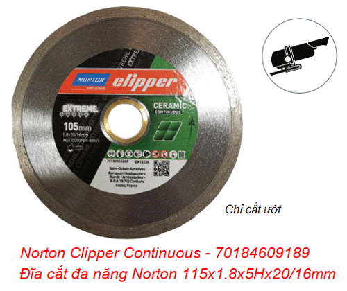  Đĩa cắt kim cương Norton không có rãnh 115mm - 70184609189 