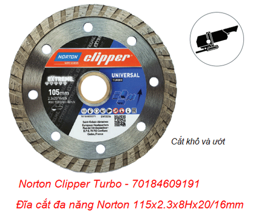  Đĩa cắt kim cương Norton Clipper đa năng 115mm - 70184609191 