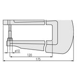  Đồng hồ đo độ dày họng sâu 120mm Mitutoyo 7323A (0-20mm/0.01mm) 