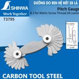  Bộ dưỡng đo ren hệ mét 28 lá Shinwa 73795 