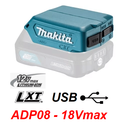 Bộ chuyển đổi Makita 12V max cho USB ADP08 (Adapter for USB)