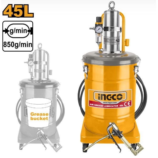 Máy bơm mỡ bằng khí nén 45L INGCO AGL02451