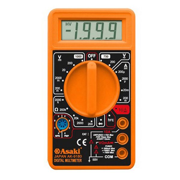  Đồng hồ đo điện vạn năng 3½ Digit LCD Asaki AK-9180 