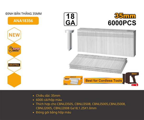Đinh thẳng F35mm INGCO ANA18356