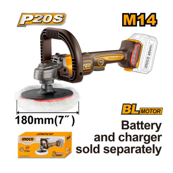 Máy đánh bóng dùng pin 20V-180mm INGCO APLI2018
