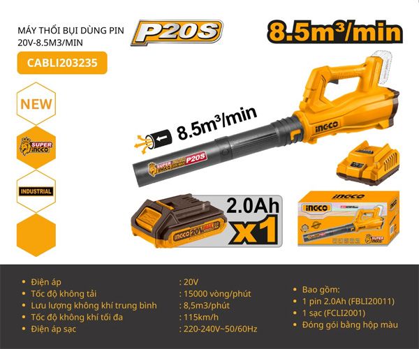 Máy thổi bụi dùng pin 20V INGCO CABLI203235