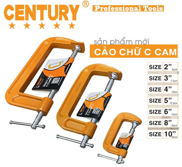 Cảo chữ C màu cam 3 Inch Century LU-CCAM-3