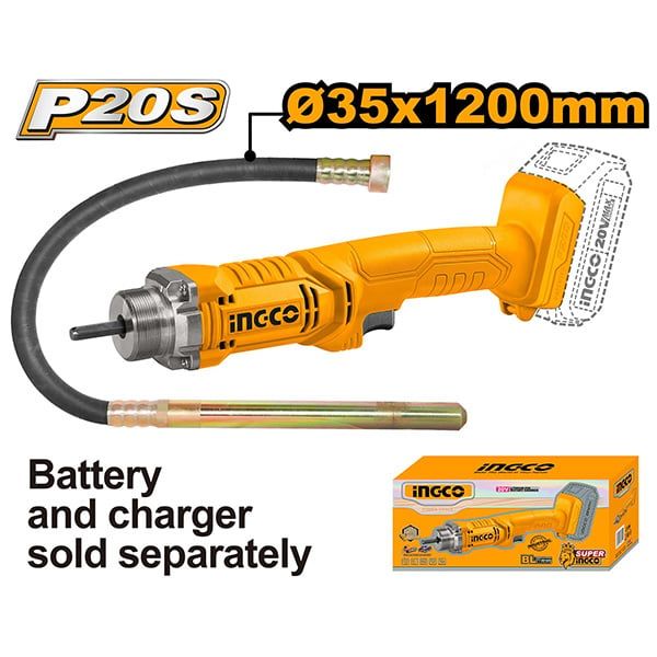 Máy đầm dùi bê tông dùng pin 20V INGCO CCVLI202301