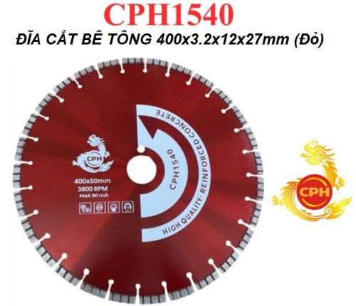  Đĩa cắt bê tông CPH1540 màu đỏ (400x3.2x12x27mm) 