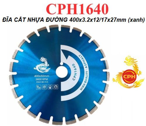  Đĩa cắt nhựa đường CPH1640 màu xanh (400x3.2x12/17x27mm) 