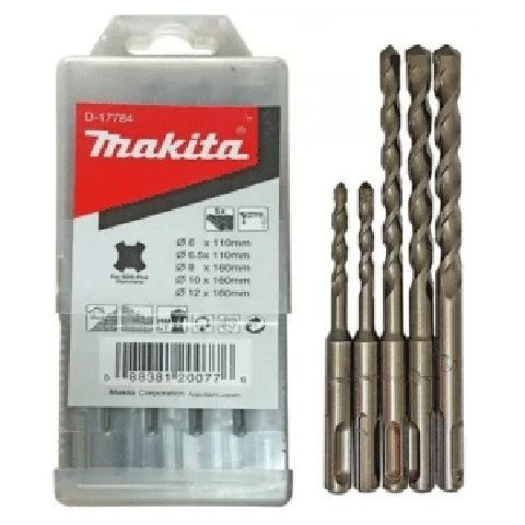 Bộ mũi khoan bê tông đầu gài SDS Plus 5 mũi Makita D-17784