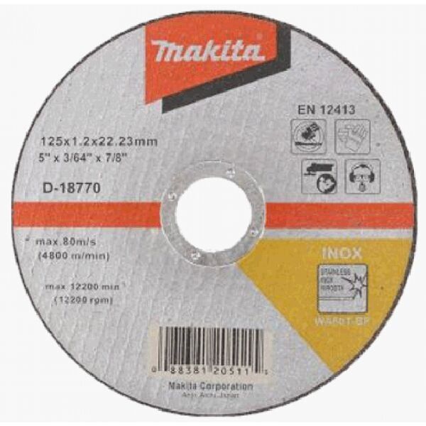  Đá cắt Inox Makita D125x1.2x22.23mm D-18770 