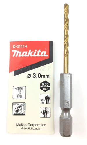 Mũi khoan kim loại đuôi lục giác D3x81mm Makita D-31114