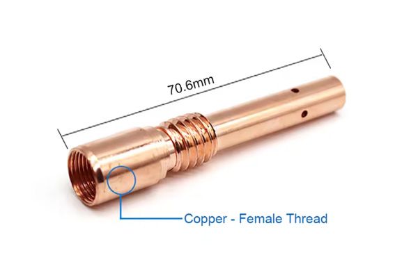 Nối bép súng hàn MIG 350A đồng đỏ ren trong DAQIN NB7