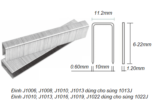  Đinh công nghiệp J10 chữ U Meite J1013 