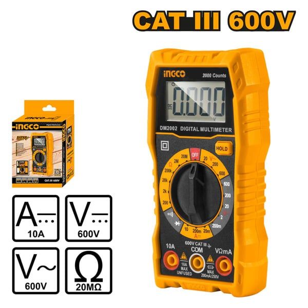 Đồng hồ đo điện vạn năng 2000 số đếm Ingco DM2002