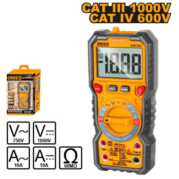 Đồng hồ vạn năng kỹ thuật số 6000 số đếm Ingco DM7504