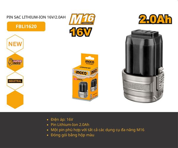 Pin 16Vx2.0Ah INGCO FBLI1620