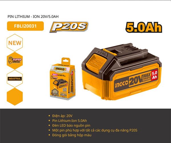 Pin 20Vx5.0A INGCO FBLI20031