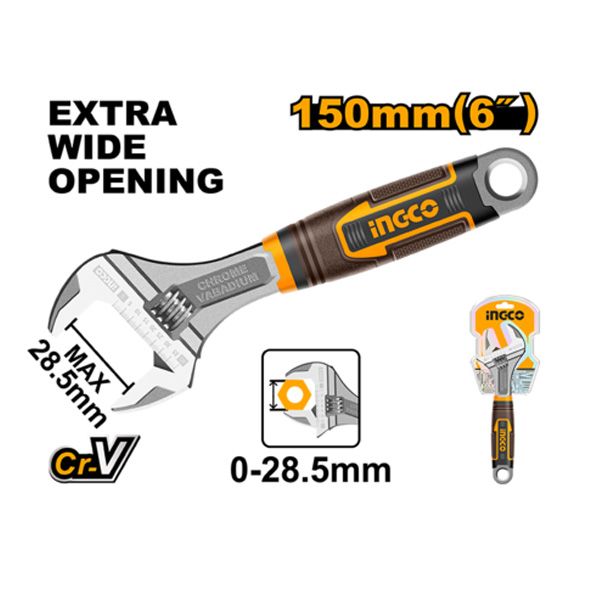 Mỏ lết 6 inch/150mm cán bọc nhựa Ingco HADW131068