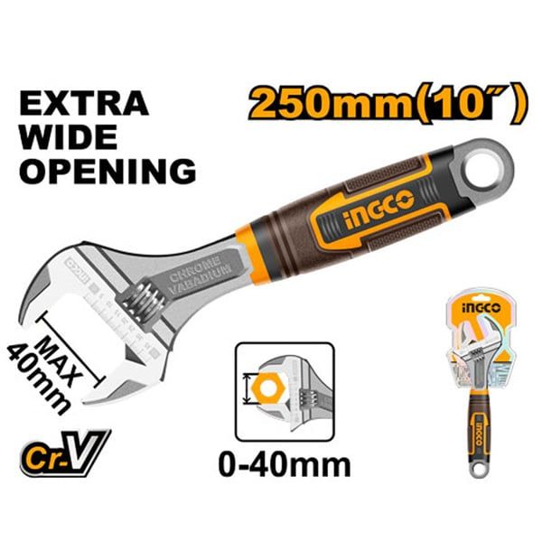 Mỏ lết 10 inch/250mm cán bọc nhựa Ingco HADW131108