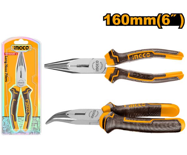 Kìm mũi cong 6 inch/160mm Ingco HBNP08168