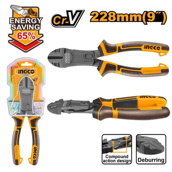 Kìm cắt trợ lực cao cấp 9 inch/228mm Ingco HCDCP58230