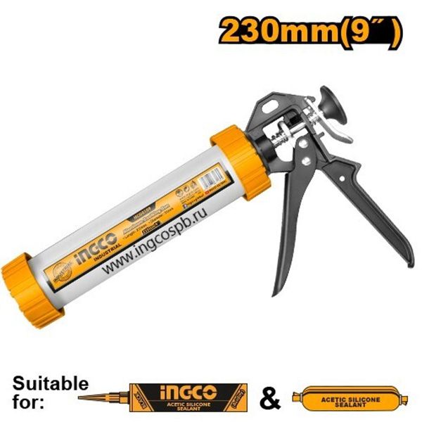 Súng bơm silicon ống nhôm 9 inch/230mm Ingco HCG0109