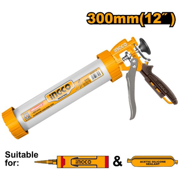 Súng bơm silicon ống nhôm 12 inch/300mm Ingco HCG0112