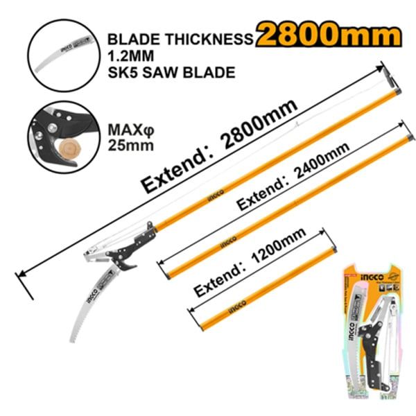 Dụng cụ cưa cắt cành trên cao 2.8m Ingco HEPS25281