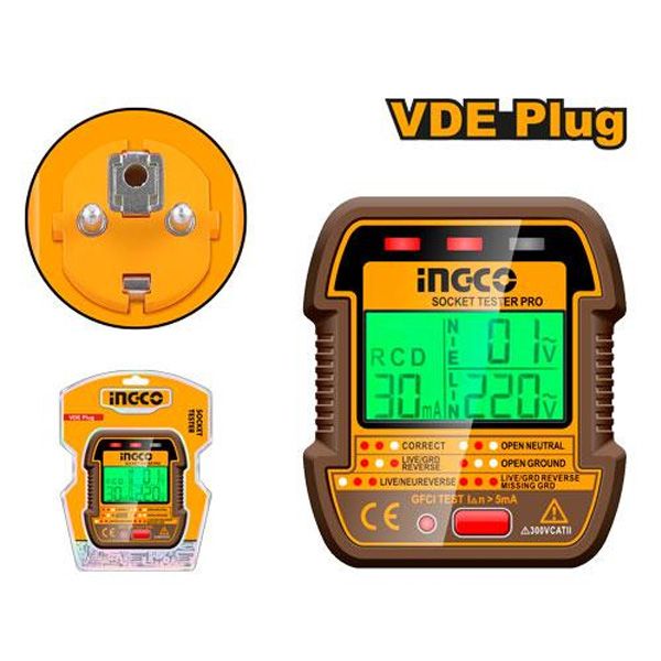 Dụng cụ kiểm tra ổ cắm VDE Ingco HESST30011