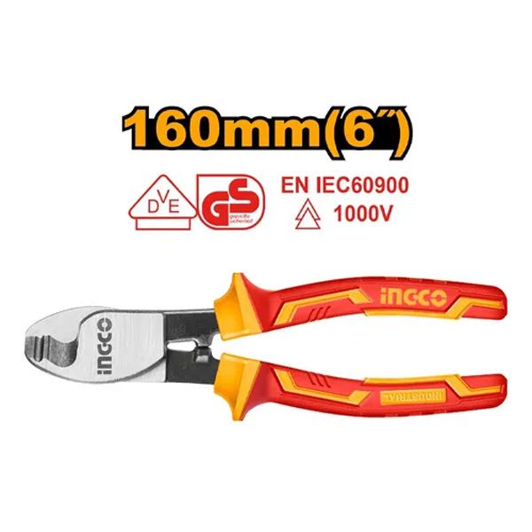 Kìm cắt cáp cách điện 6 inch/160mm Ingco HICCB28160