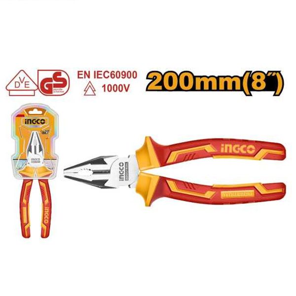 Kìm răng cách điện 8 inch/200mm Ingco HICP28208
