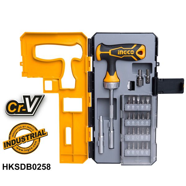 Bộ 25 tua vít tay cầm chữ T Ingco HKSDB0258