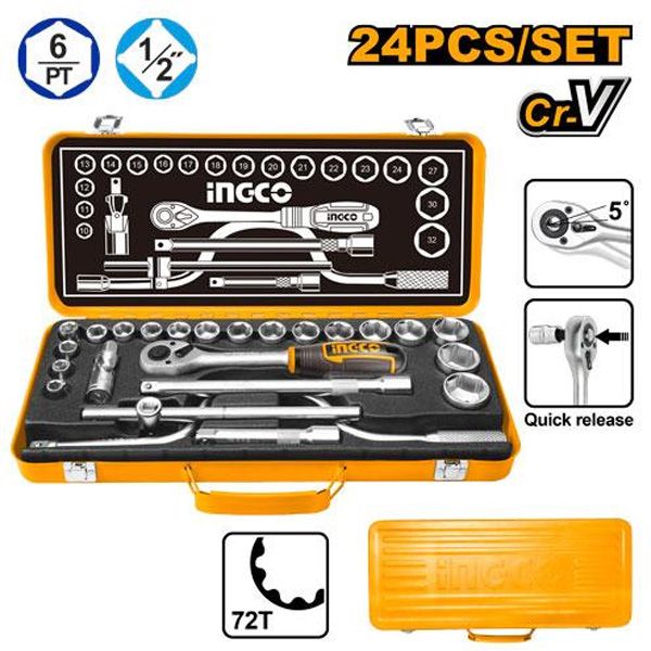 Bộ tuýp lục giác 1/2 inch 24 chi tiết Ingco HKTS0243