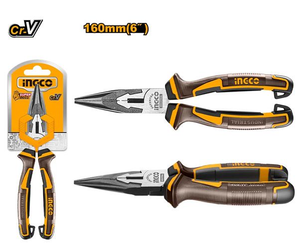 Kìm mũi nhọn mỏ dài 6 inch/160mm Ingco HLNP28168