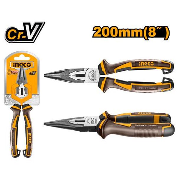 Kìm cắt mỏ dài 8 inch/200mm Ingco HLNP28208