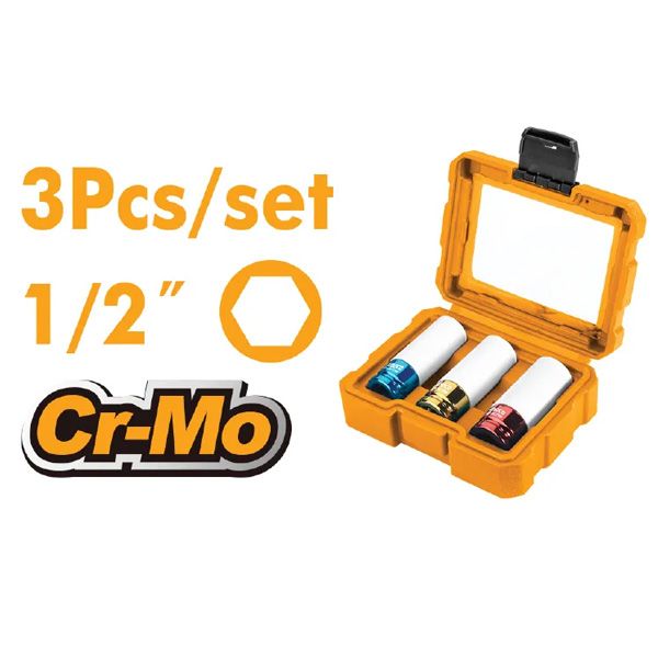 Bộ đầu tuýp lục giác 1/2 Inch 3 chi tiết Ingco HNMLNS031