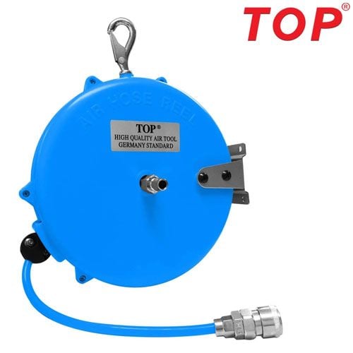 Cuộn dây hơi tự rút TOP hộp nhựa màu xanh dài 8m HR-600A