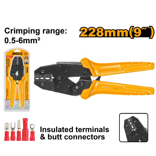 Kìm bấm cos dây điện 0.5-6mm2 Ingco HRCPJ0506