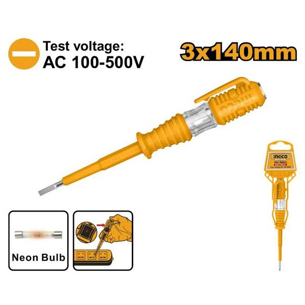 Bút thử điện 4x140mm Ingco HSDT1408