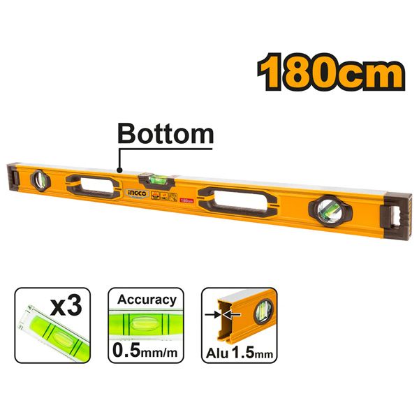 Thước thủy 180cm Ingco HSL08180