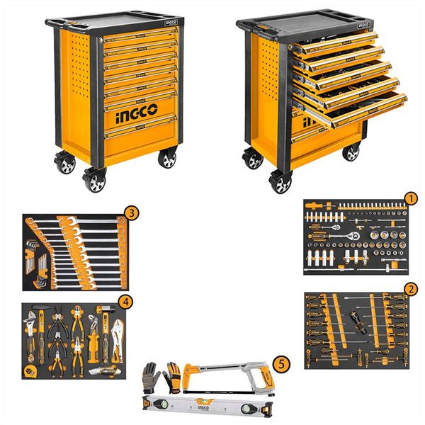 Bộ 162 công cụ trong tủ kéo 4 ngăn Ingco HTCS271621