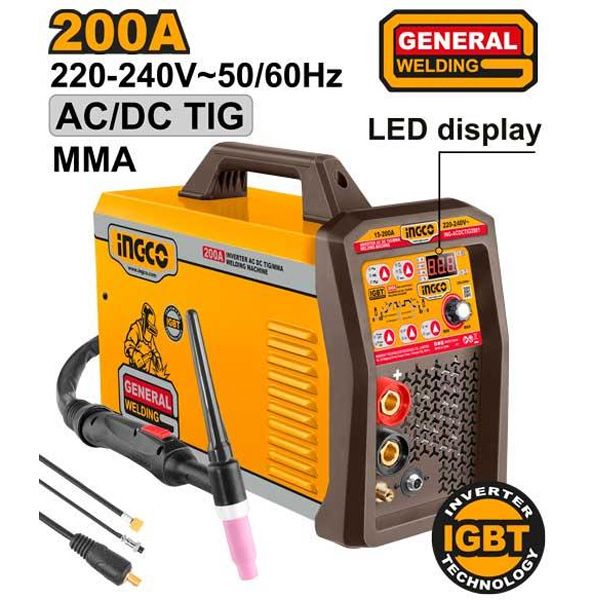 Máy hàn điện từ AC/DC TIG/MMA 200A INGCO ING-ACDCTIG2001