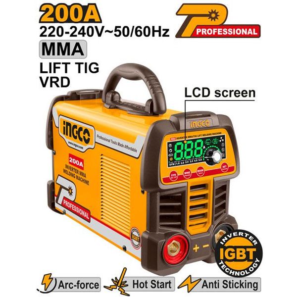 Máy hàn điện tử MMA/TIG 200A INGCO ING-MMA200691