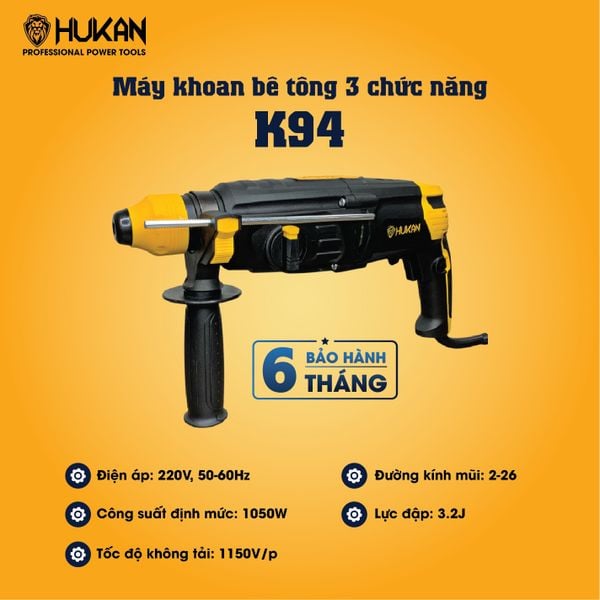 Máy khoan bê tông 3 chức năng HUKAN K94