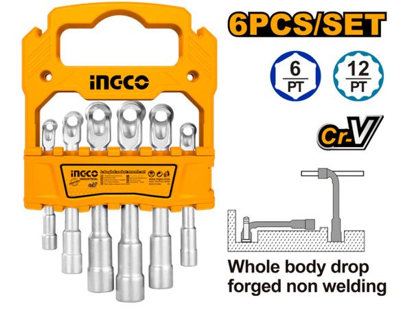 Bộ 6 ống điếu lỗ chữ L Ingco LASWT0601