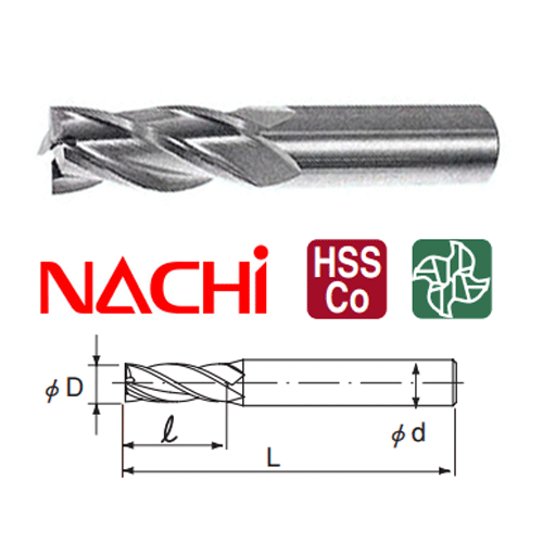  Dao phay ngón D32x145mm Nachi 4 me LIST 6210 4SE32 