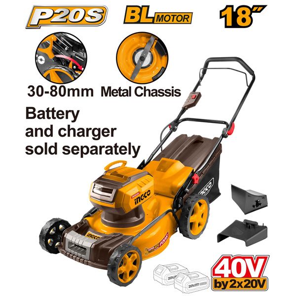 Máy cắt cỏ xe đẩy 460mm dùng pin 2x20V INGCO LMLI20185